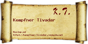 Kempfner Tivadar névjegykártya
